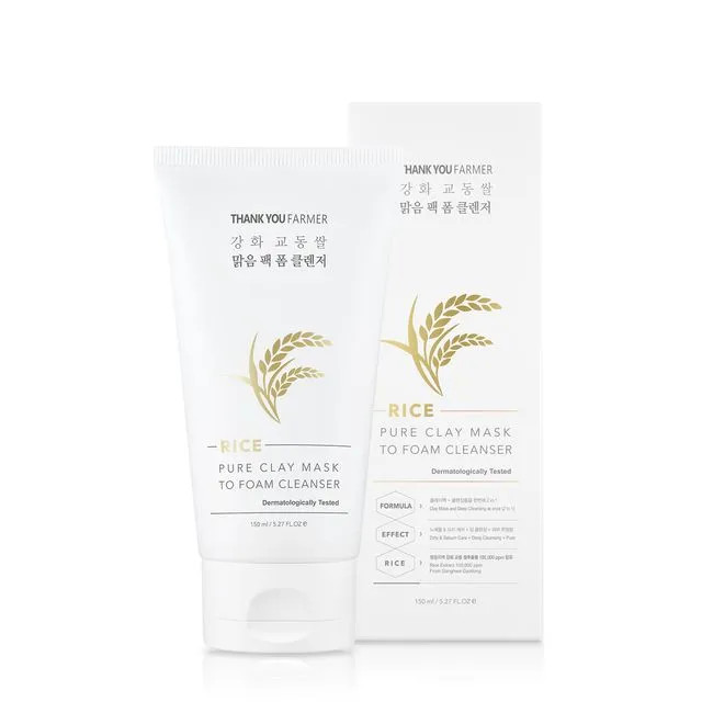 THANK YOU FARMER - Rice Pure Clay Mask to Foam Cleanser | YesStyle Global