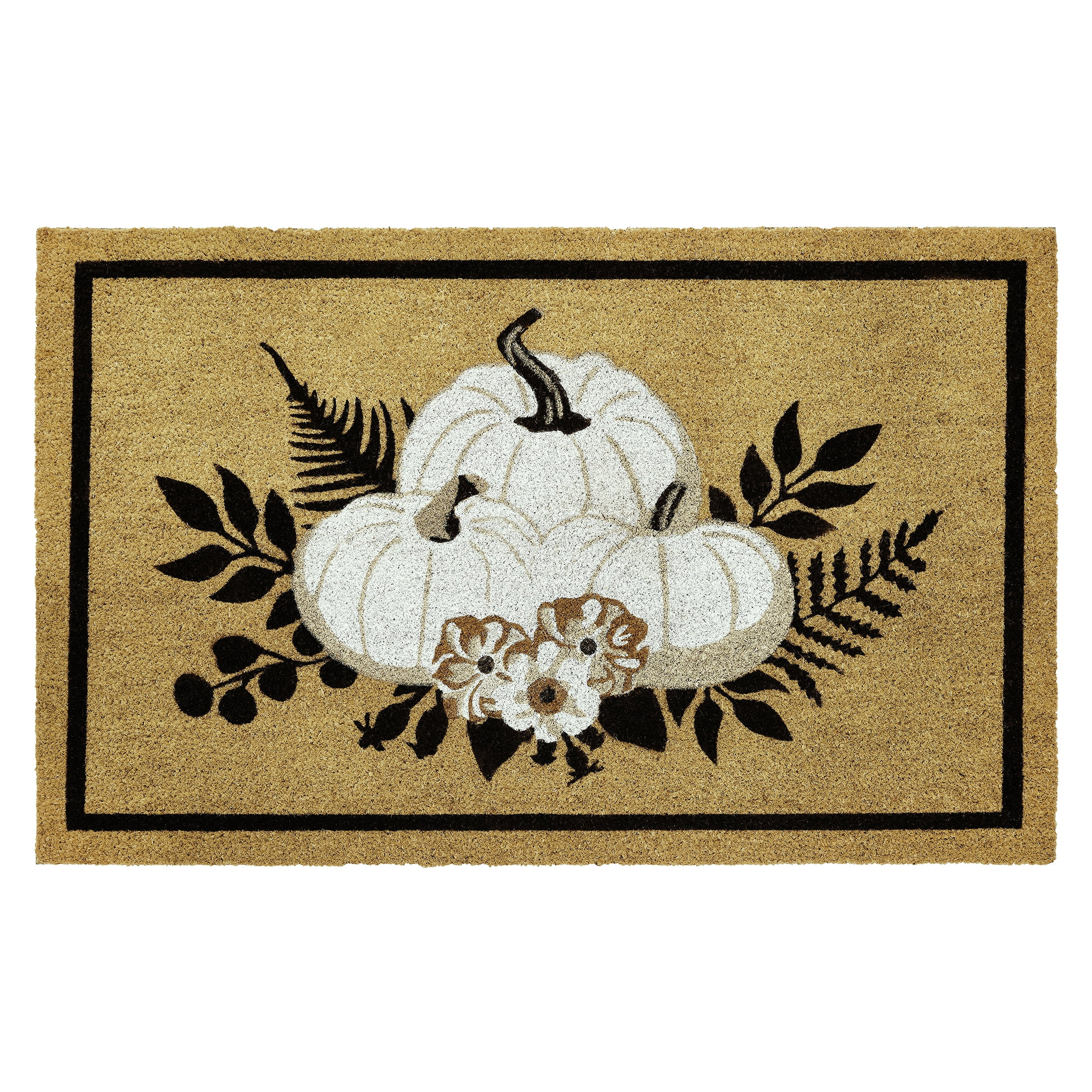 My Texas House Natural Vines and Pumpkin Outdoor Coir Doormat, 18" x 30" | Walmart (US)