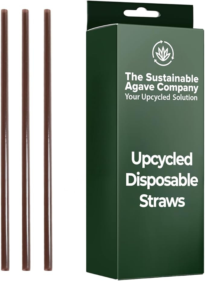 Sustainable Agave Co - Agave Fiber Unwrapped Drinking Straws - 100 Count - Plant-Based, Made With... | Amazon (US)