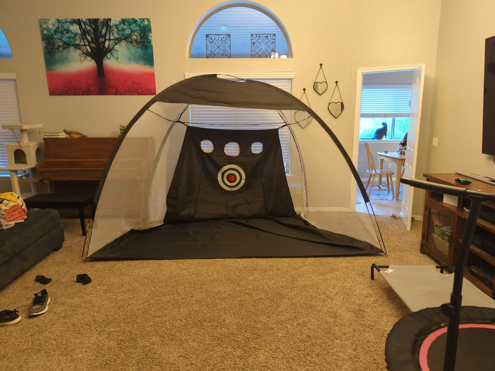 Golf Net, 10x7ft Golf Practice Net with Tri-Turf Golf Mat, All in 1 Home Golf Hitting Aid Nets fo... | Amazon (US)