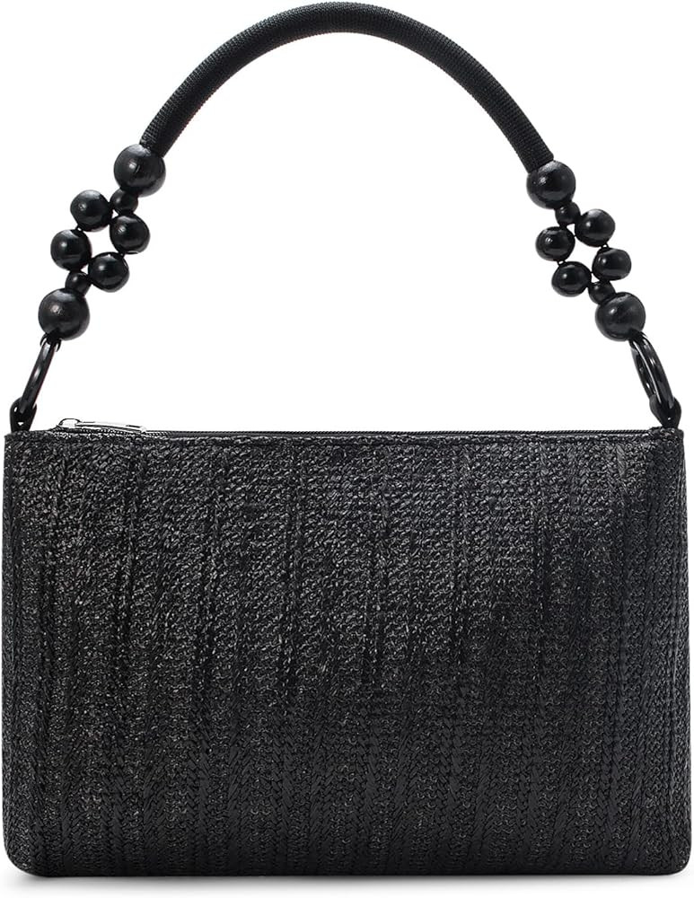 YYW Straw Beach Bag with Zipper Straw Purse Beach Purse Weave Shoulder Vacation Tote Handbags | Amazon (US)