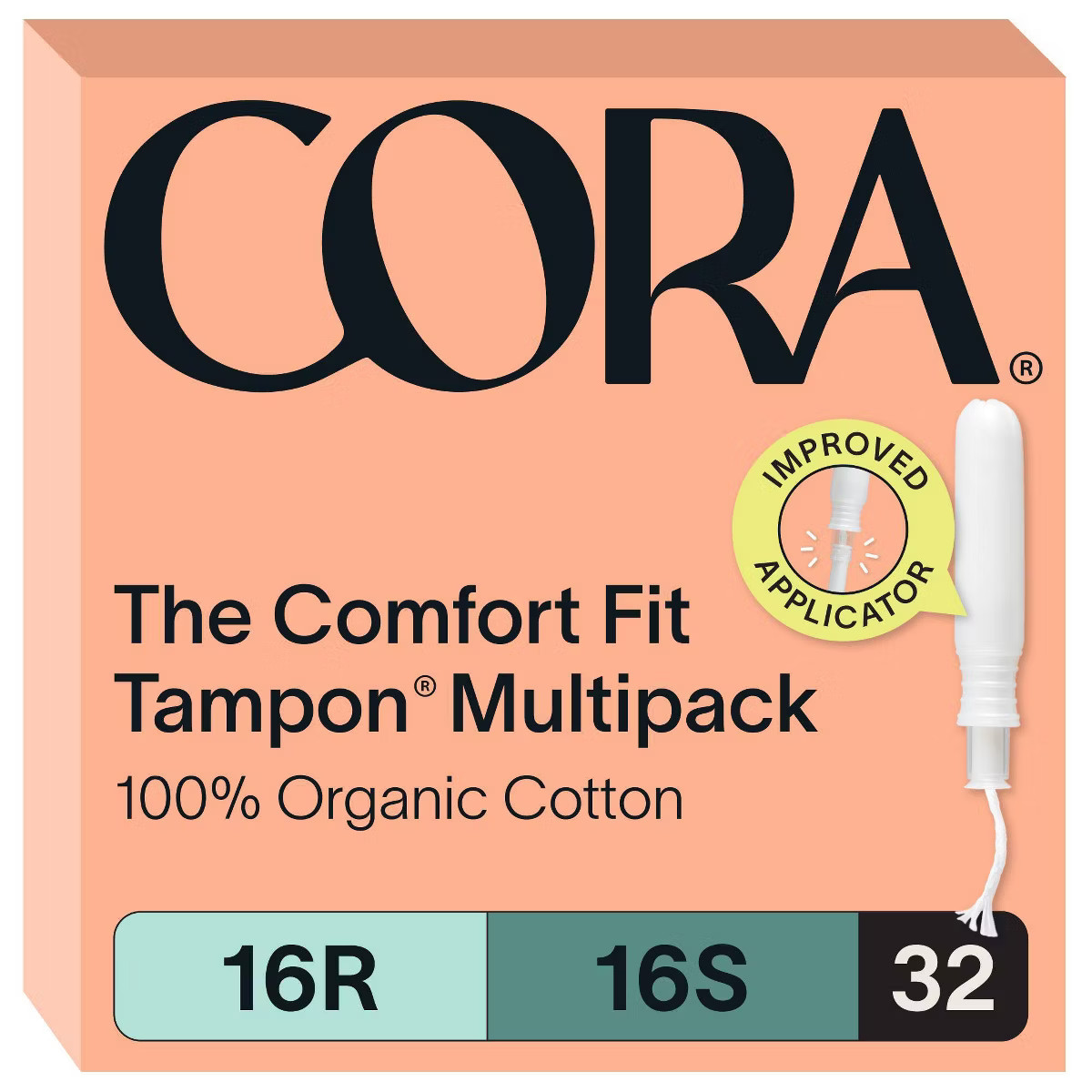 Cora Organic Cotton Tampons Multipack - Regular/Super Absorbency - 32ct | Target