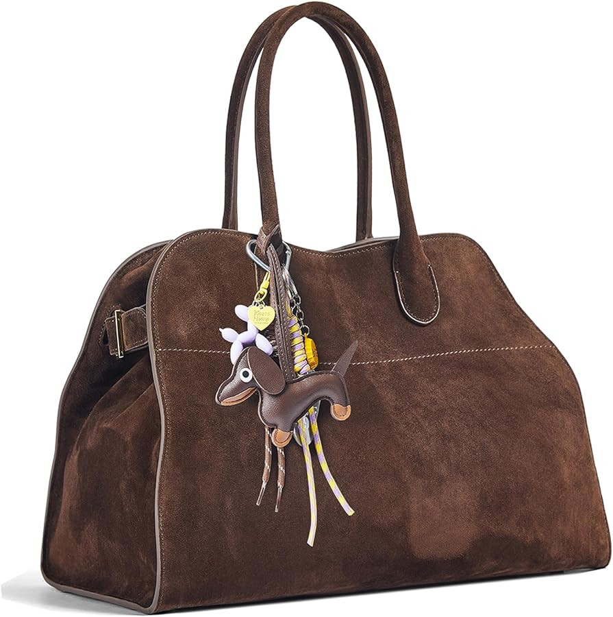 Brown Faux Suede Handbag Tote Hobo Bag for Women 2026, Women'S Top-Handle Handbags, 15” or 17... | Amazon (US)