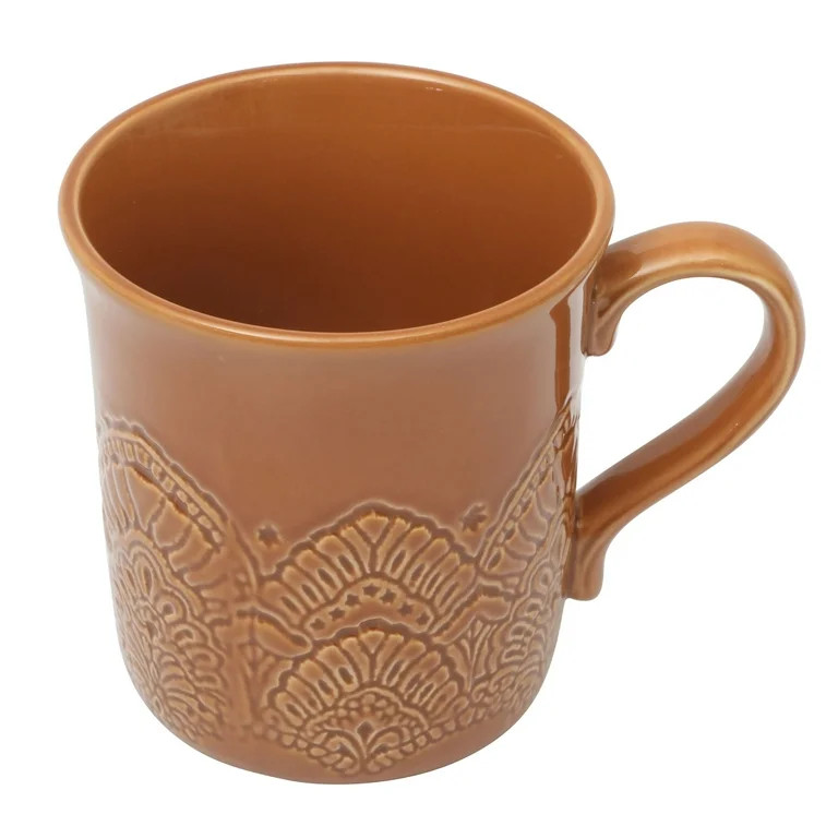 The Pioneer Woman Vintage Lace Stoneware Mug, Caramel | Walmart (US)