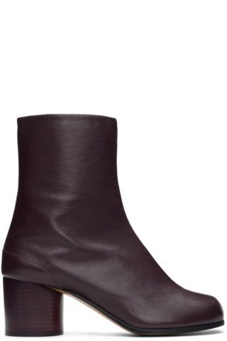 Burgundy Tabi Ankle Boots | SSENSE