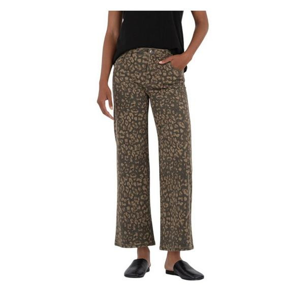 Women's KUT from the Kloth Meg Animal Print Regular Fit Wide Leg Jeans Wood 4 27 | Scheels Sports