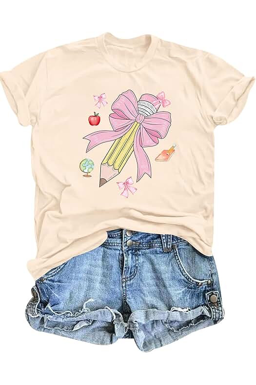 Teacher shirts Women Bow Pencil | Amazon (US)