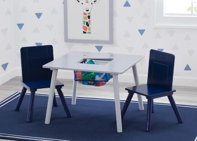 Delta Children Kids Table And Chair Bundle With Storage, Blue/Gray | Ashley Homestore
