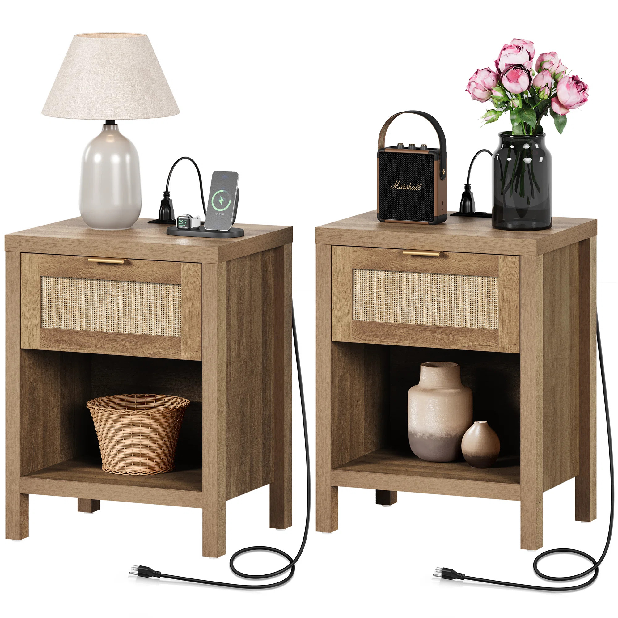 Raytown 19.7'' W Nightstand (Set of 2) | Wayfair North America