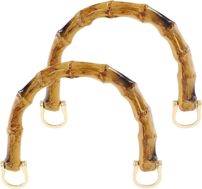 Piutouyar 2pcs U-Shaped Handbag Handles Bamboo Purses Handles,Brown Color | Amazon (US)