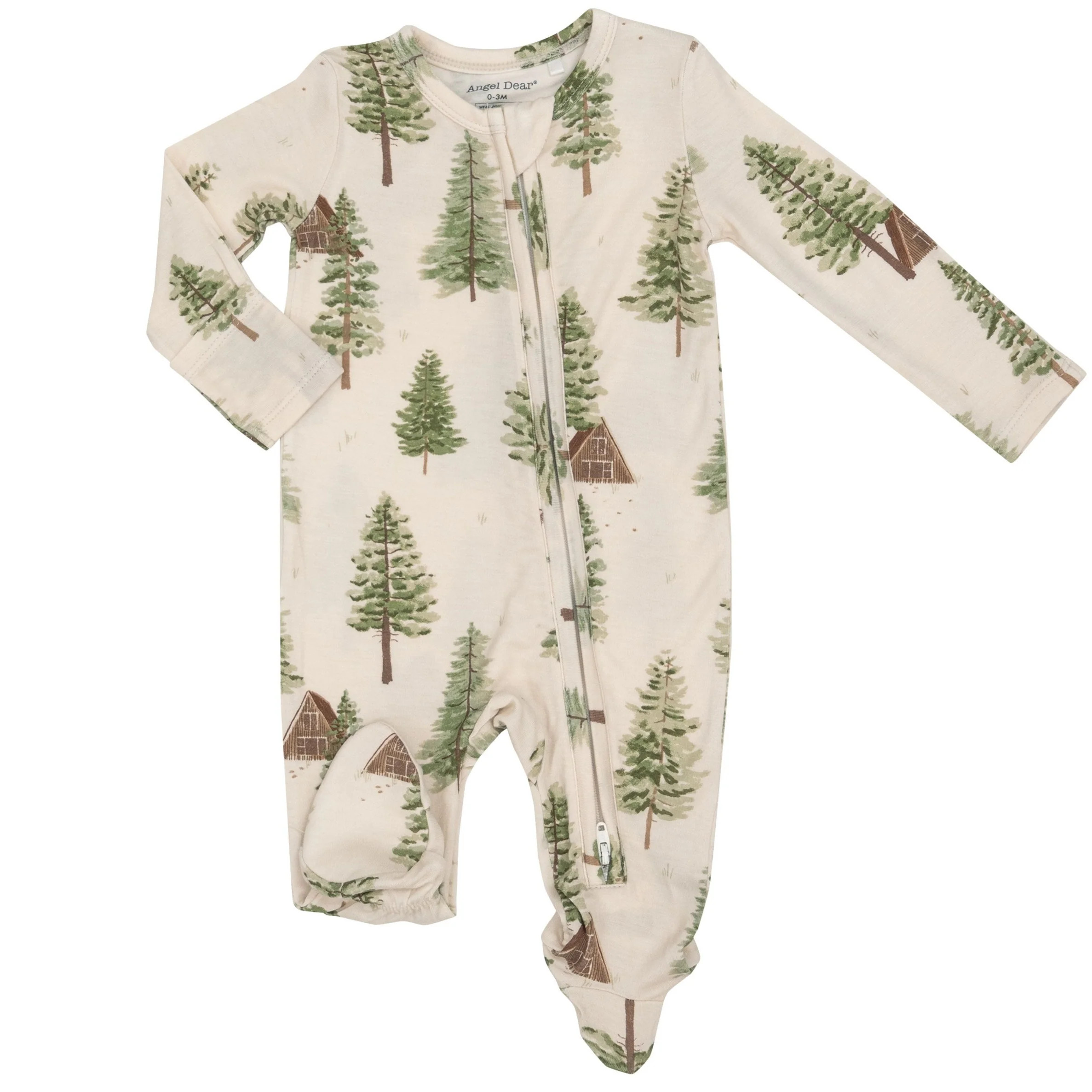 2-Way Zip Footie, Cabin and Trees | SpearmintLOVE