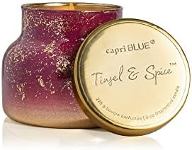 Capri Blue Glimmer Petite Signature Jar - Tinsel & Spice Scented Candle with Ombre Glass Candle H... | Amazon (US)
