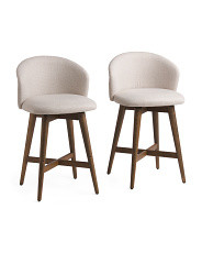 Set Of 2 Performance Fabric Swivel Counter Stools | Marshalls