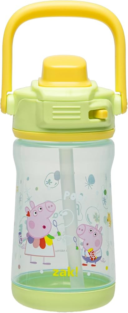 Zak Designs Peppa Pig Beacon Kid Water Bottle for Travel or At Home, 12oz Plastic is Durable and ... | Amazon (US)
