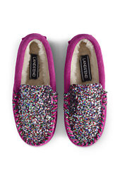 Kids Suede Moc Slippers-Magenta,5 | Lands' End (US)