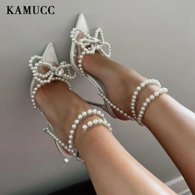 Wedding Women Pumps New Pearl High Heels Sexy Pointed Toe Sandals Party Brand Fashion Shoes for L... | AliExpress (US)