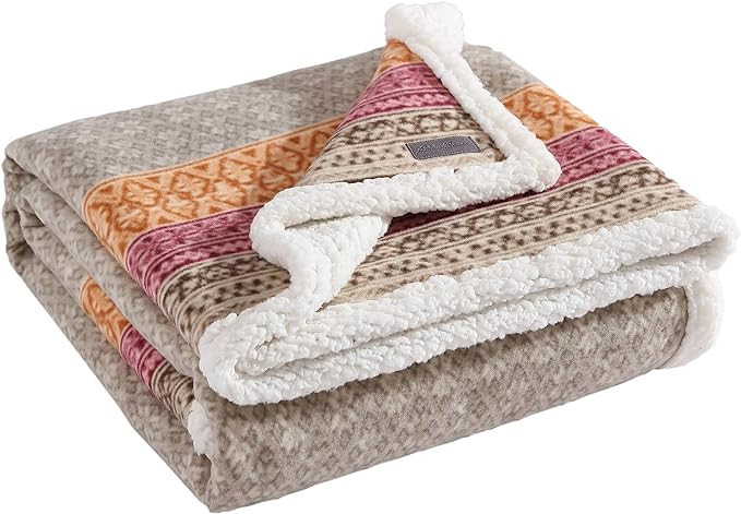 Eddie Bauer Brushed Throw Blanket Reversible Sherpa & Brushed Fleece, Lightweight Home Decor for ... | Amazon (US)