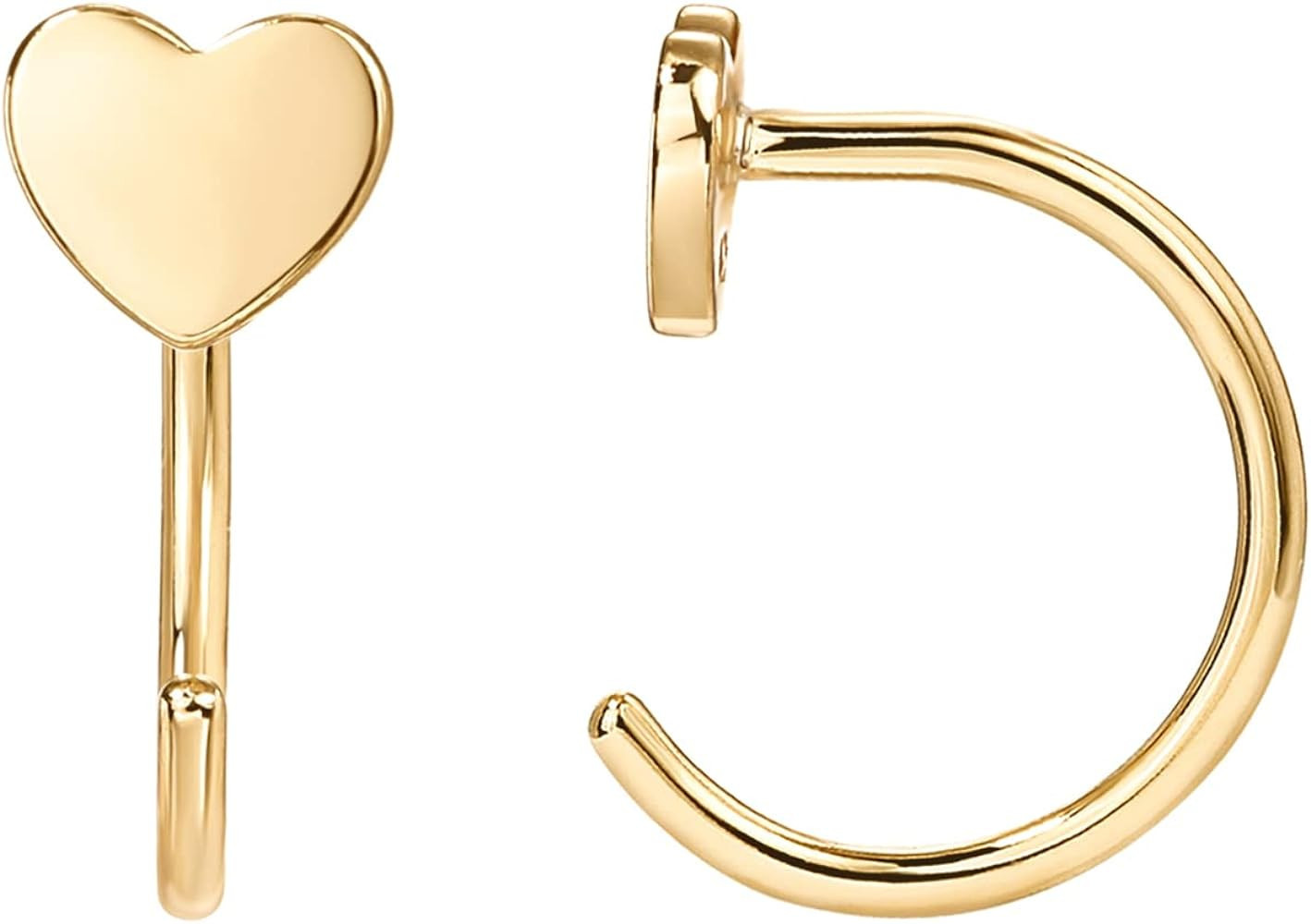 PAVOI 925 Sterling Silver Huggie Half Hoop Earrings | Hypoallergenic Minimalist Tiny Cartilage Ea... | Amazon (US)