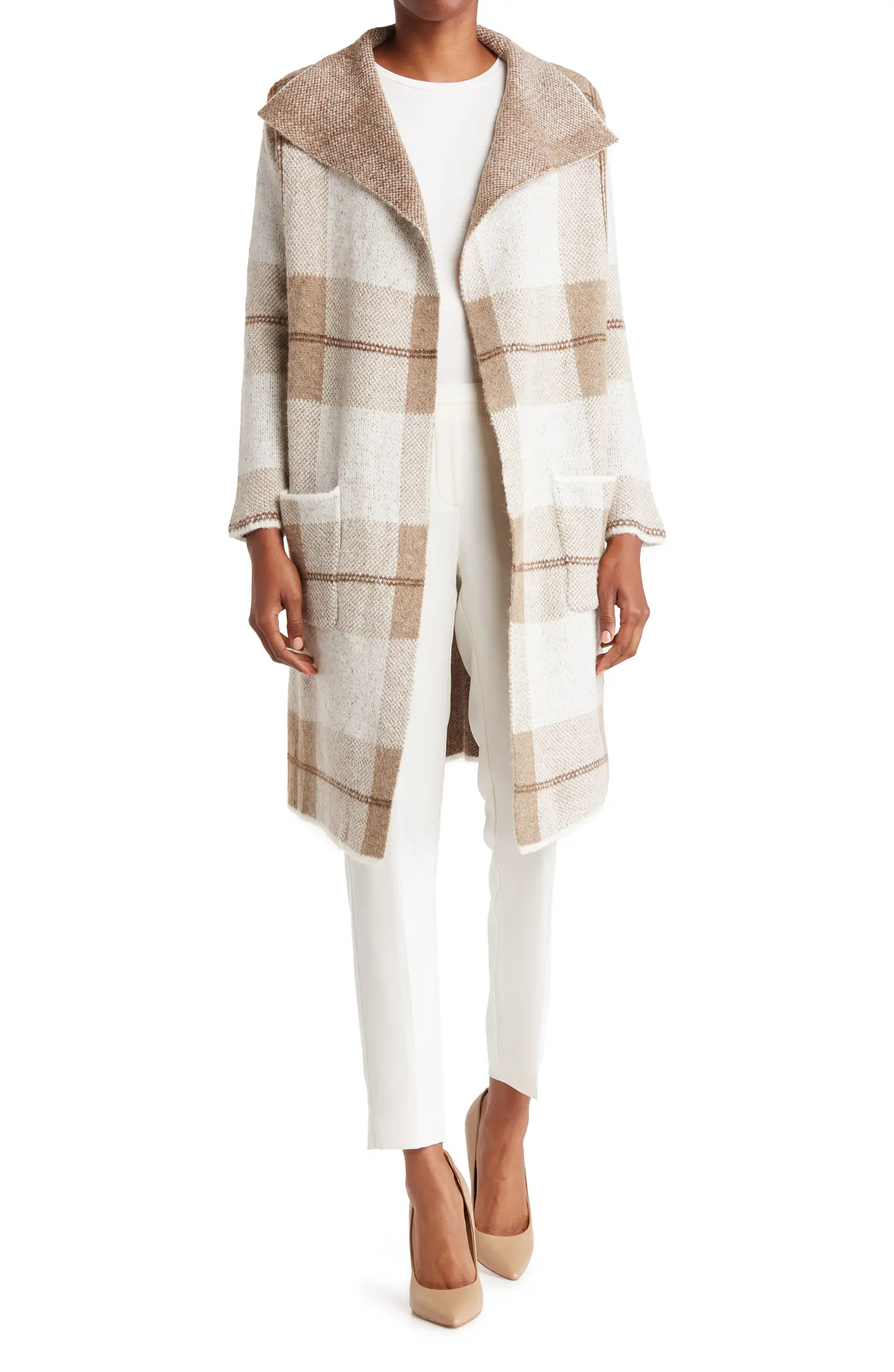 Plaid Drape Collar Cardigan | Nordstrom Rack