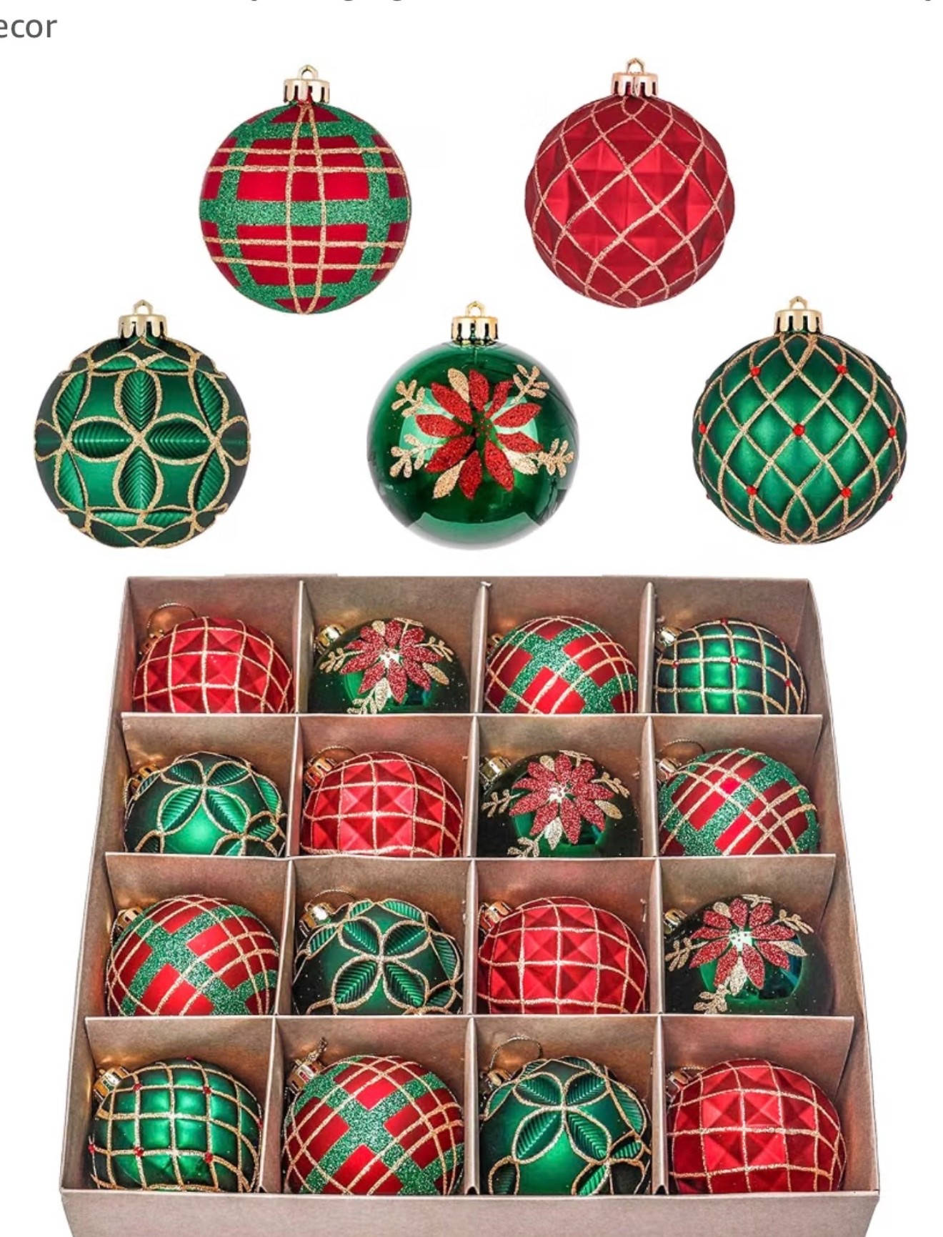 Valery Madelyn 16ct Christmas Tree Decorations Ball Ornaments 3.15 Inches
Red Green Gold Shatterproof Christmas Tree Decorations, Traditional Country Hanging Ornaments Bulk for Xmas Holiday Decor

#LTKSeasonal #LTKHome #LTKmomlife