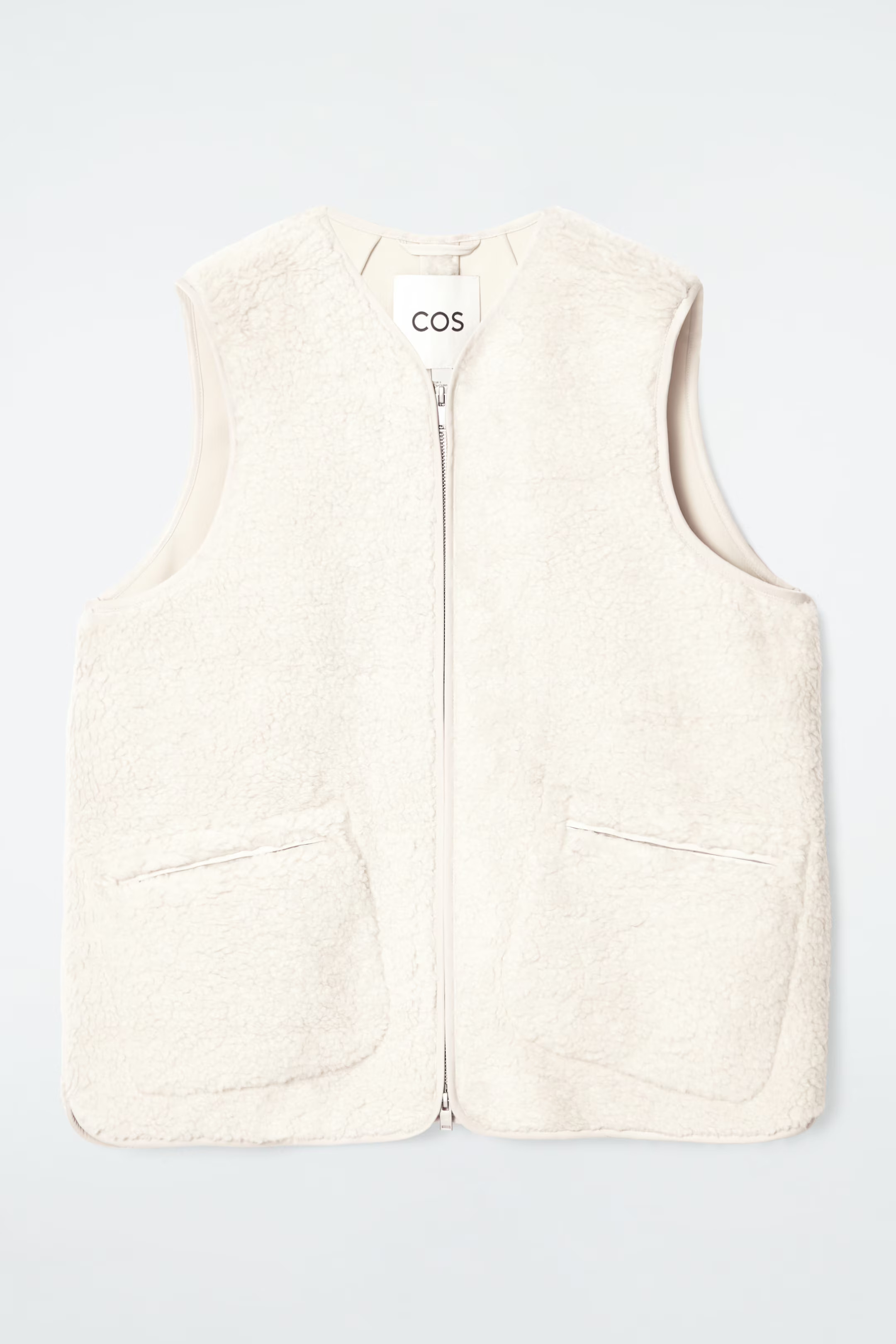 OVERSIZED FAUX SHEARLING GILET - IVORY | COS GB | COS UK