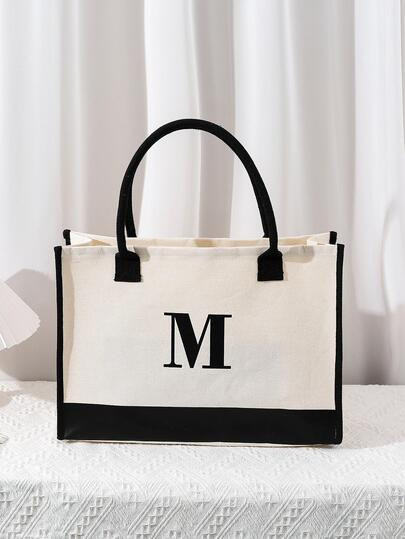 Letter Graphic Shopper Bag School Bag For Graduate, Teen Girls, Freshman, Sophomore, Junior & Sen... | SHEIN
