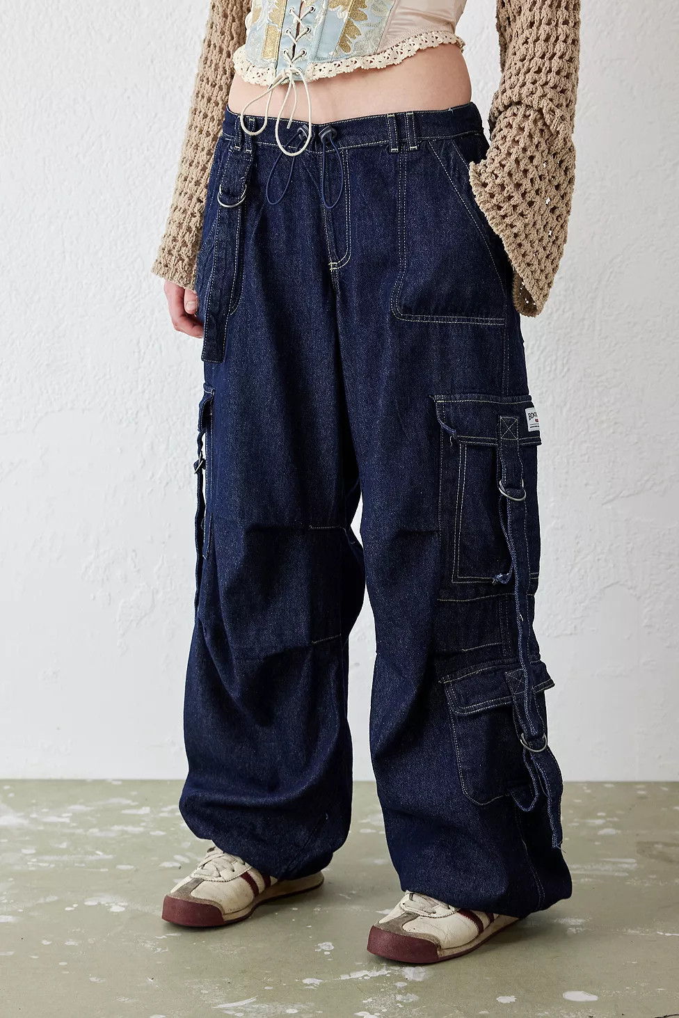 BDG Denim Strappy Baggy Cargo Pants | Urban Outfitters (EU)