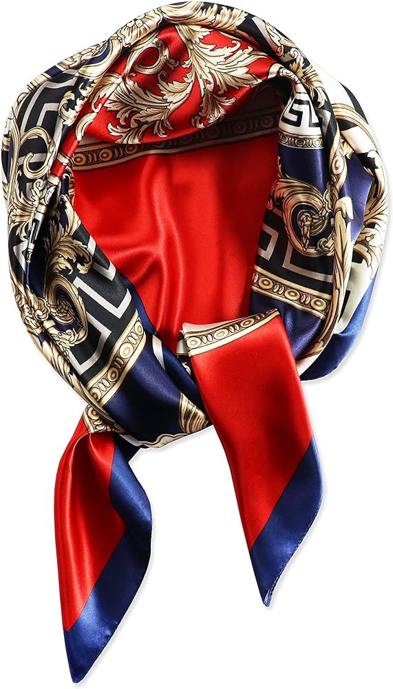 vabovin Silk Like Head Scarf for Women Satin Printed Bandana for Hair Wrapping Fashion Accessory ... | Amazon (US)