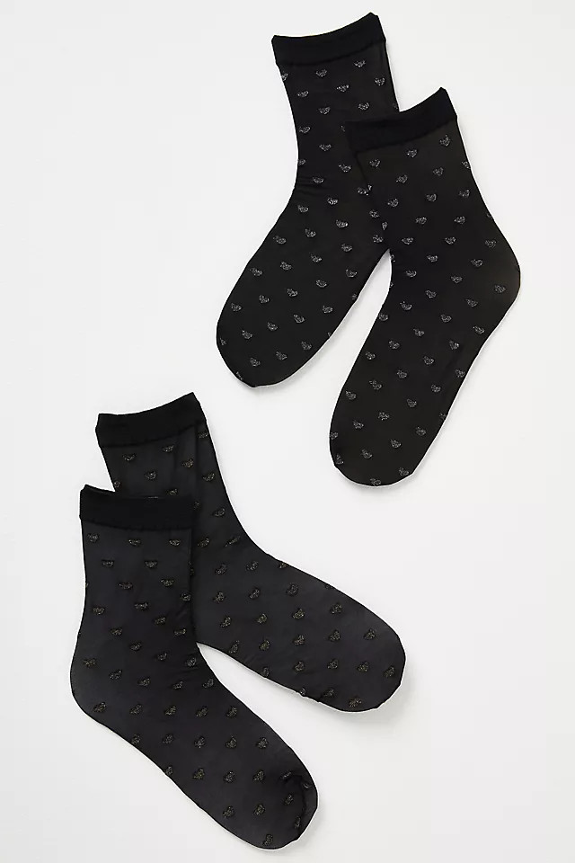 Set of Two Sheer Heart Socks | Anthropologie (US)