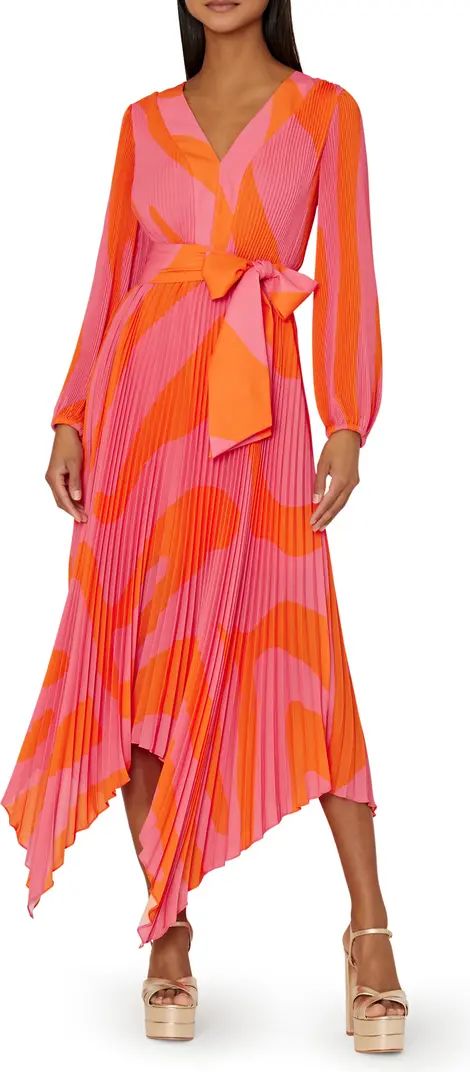 Liora Zebra Print Long Sleeve Midi Dress | Nordstrom