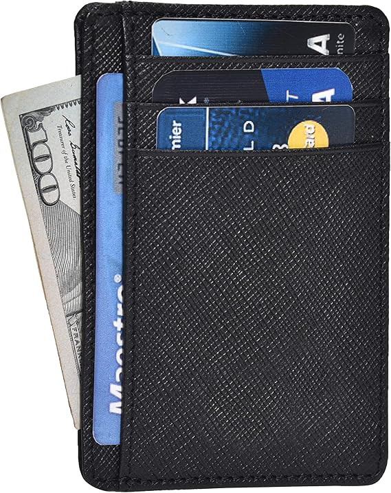 Leather Wallets for Women RFID Blocking Slim Small Designer Card Holder Wallet | Amazon (US)