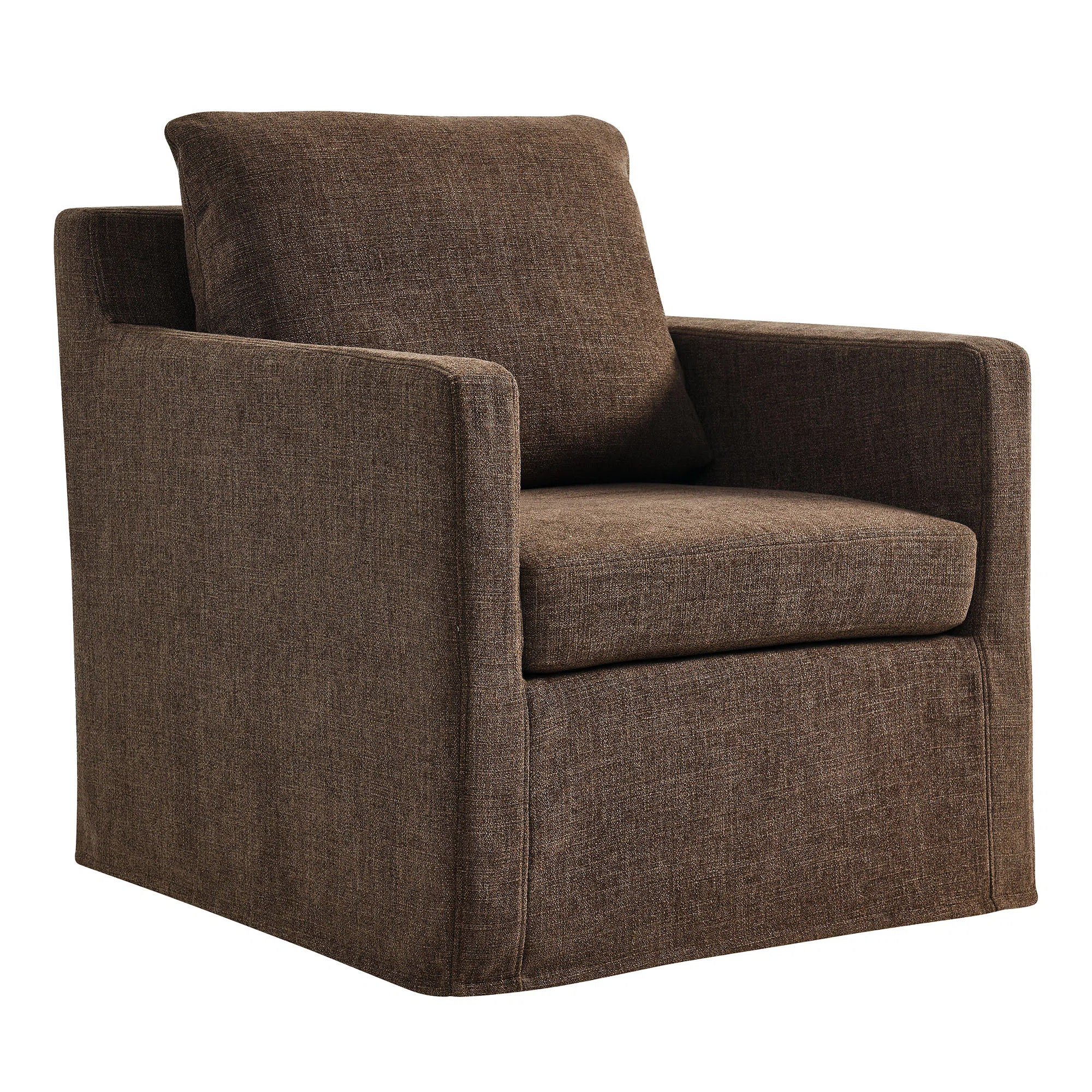 Serene Fabric Slipcovered Swivel Armchair | Wayfair North America