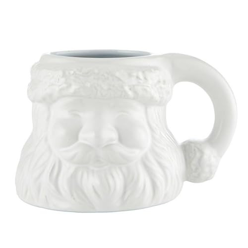 Slant Collections Christmas Mug Ceramic Santa Claus Shaped Coffee Cup, 15-Ounce, White | Amazon (US)