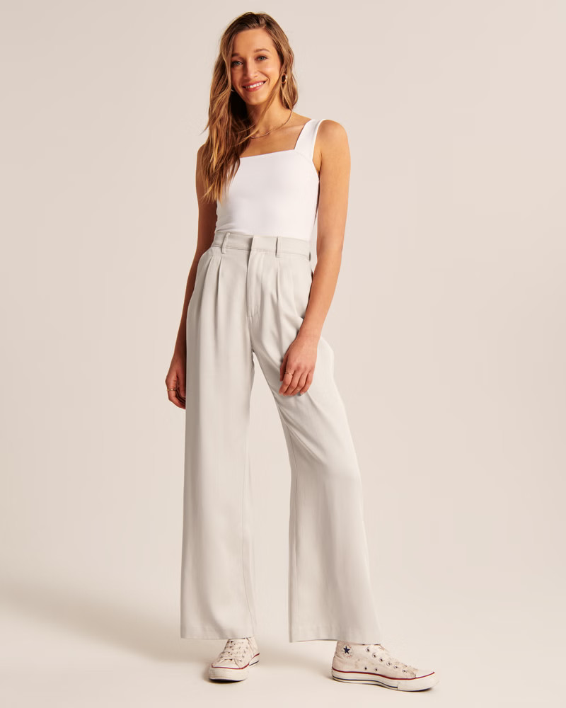 Tailored Wide Leg Pants | Abercrombie & Fitch (US)