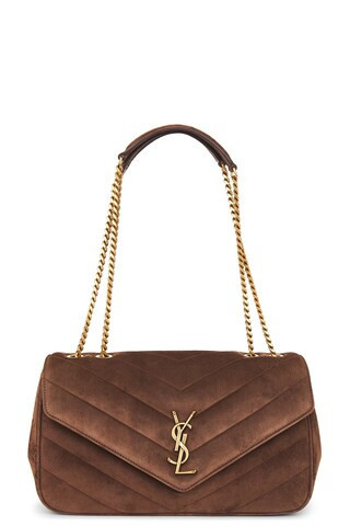 Saint Laurent Medium Loulou Chain Bag in Brown | FWRD 