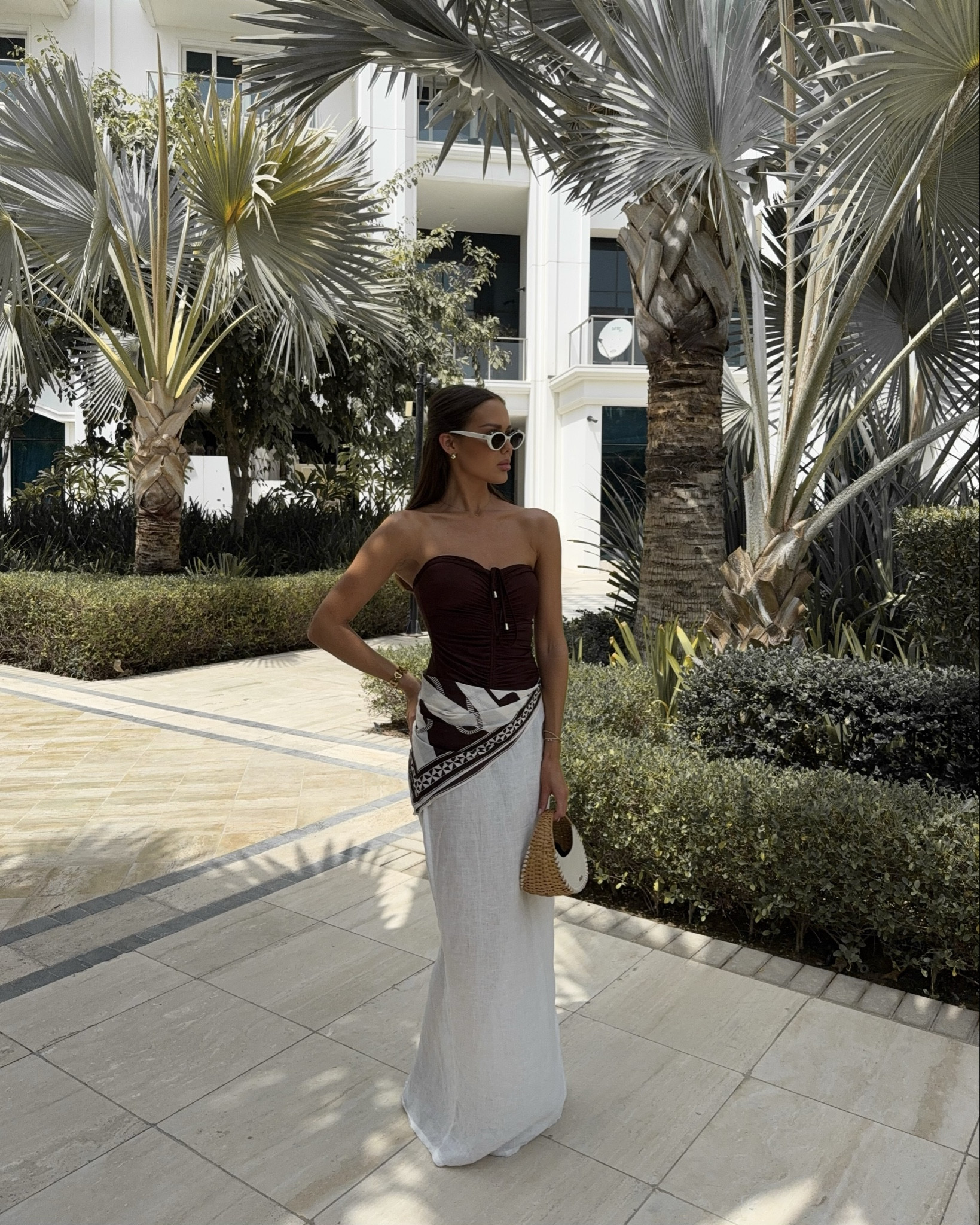 Brown & white poolside look 🤎 

Maxi skirt, linen shirt, bikini, chic swim, vacation, vacay, holiday style, poolside, beach look, Monday swimwear, dubai style, neutral outfit, swimsuit, swimwear, scarf detail 

#LTKswimwear #LTKstyletip
