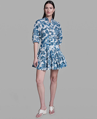 Women's Paisley Print Puff-Sleeve Dress | Macy's