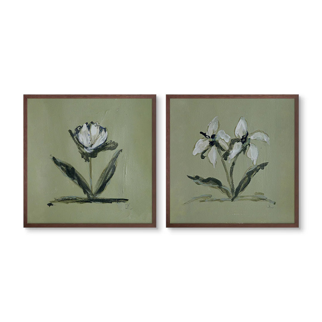 Green Botanical Square Pair by Cady Karras Art Prints | Urban Garden Prints