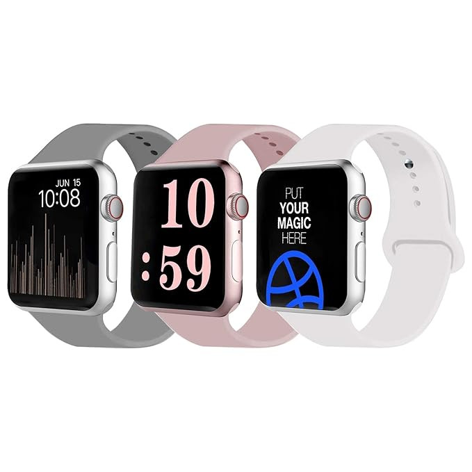 VATI Sport Band Compatible for Apple Watch Band 38mm 40mm 42mm 44mm, Soft Silicone Sport Strap Re... | Amazon (US)