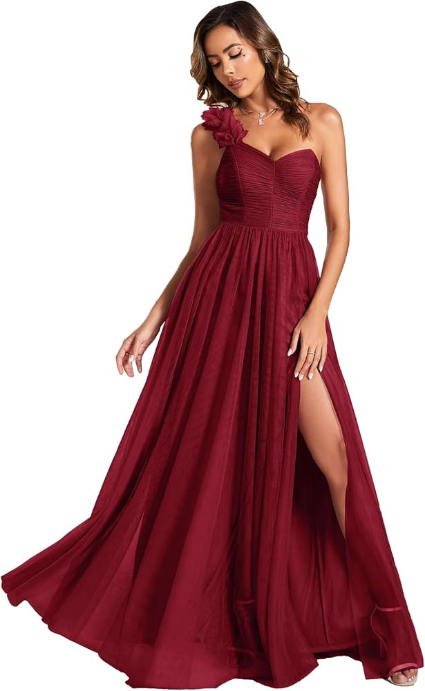 Ever-Pretty Women's One Shoulder Sleeveless Pleated A-Line Floor Length Bridesmaid Dresses 01911 | Amazon (UK)