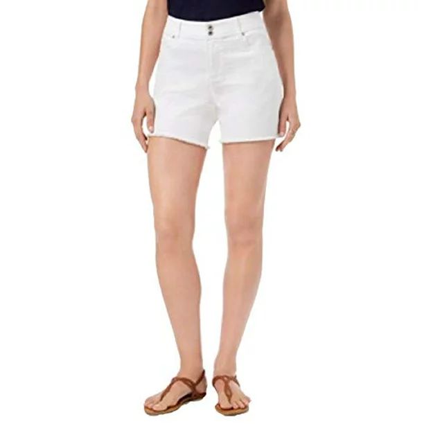 Style&Co Frayed-Hem Denim Shorts (Bright White, 18) - Walmart.com | Walmart (US)
