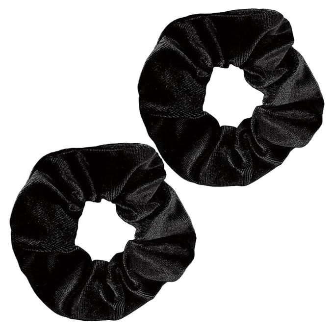 Guvass 2 Pack Hair Scrunchies Black Velvet Elastics Scrunchy Bobbles Soft Hair Bands Hair Ties fo... | Amazon (US)