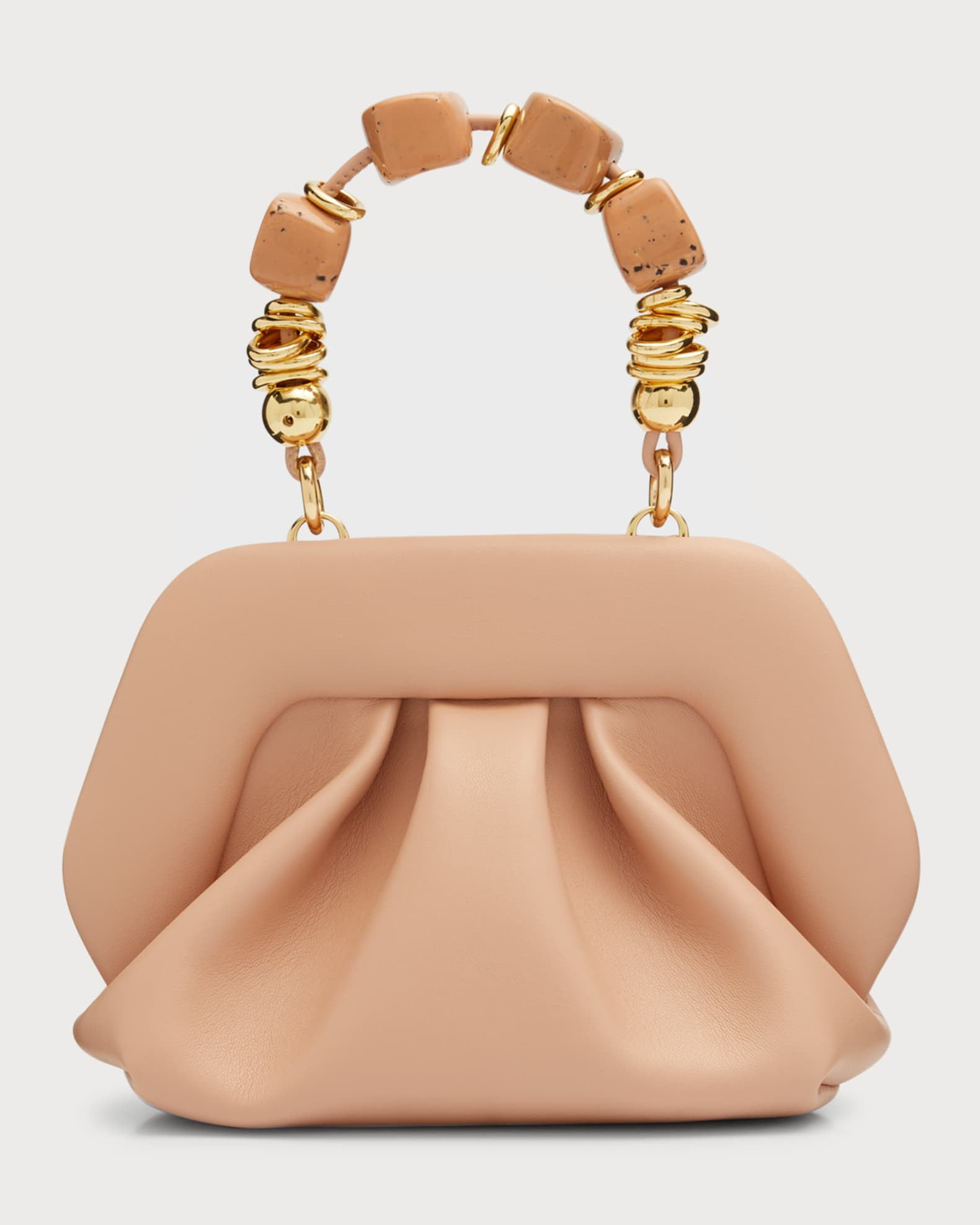 THEMOIRE Gea Stones Faux-Leather Clutch Bag | Neiman Marcus