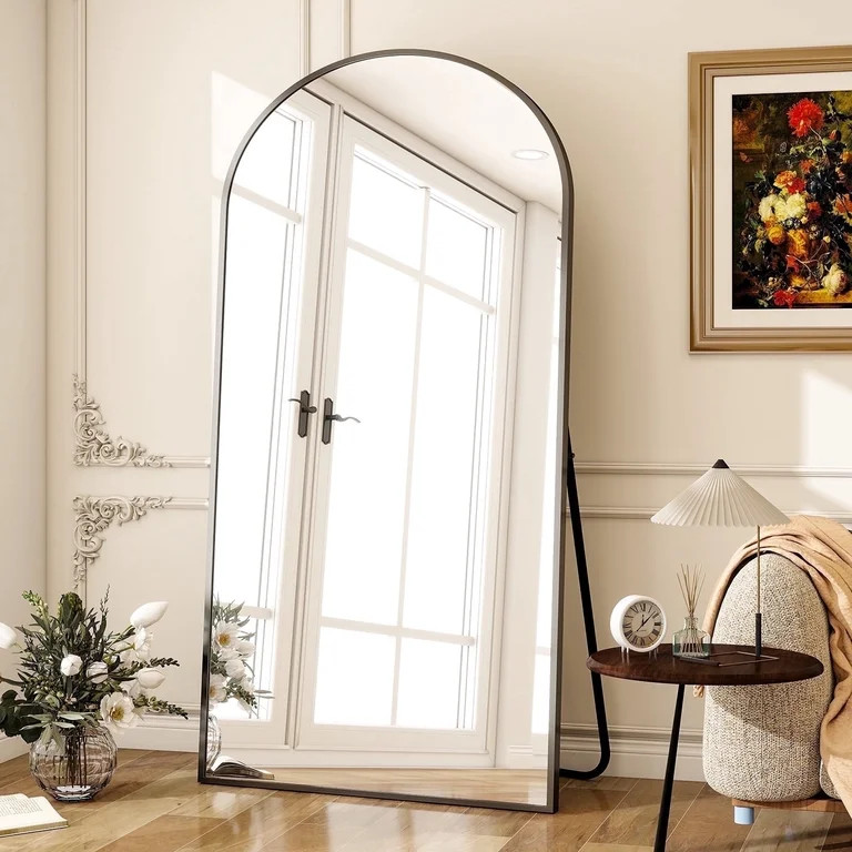 BEAUTYPEAK 77"x39" Arch Full Length Mirror Oversized Floor Mirrors for Standing Leaning, Black | Walmart (US)