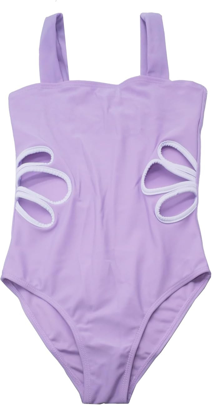 Girls One Piece Swimsuit Cut Out Bathing Suits Beach Swimwear for Kids 7-12 Years | Amazon (US)