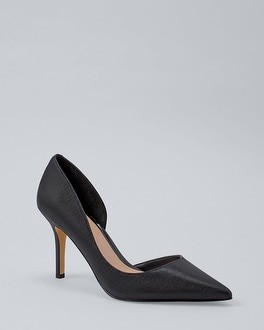 Ella Embossed-Leather d'Orsay Pumps | White House Black Market