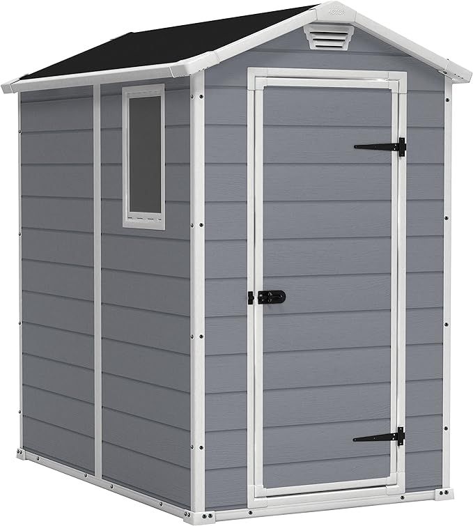 Keter Manor 4x6 Resin Outdoor Storage Shed Kit-Perfect to Store Patio Furniture, Garden Tools Bik... | Amazon (US)