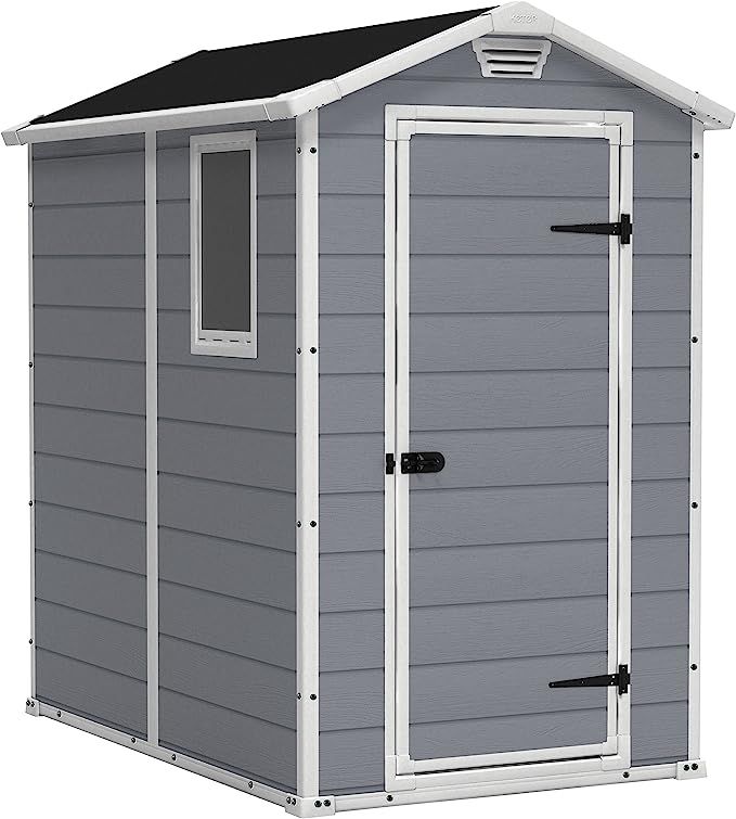 Keter Manor 4x6 Resin Outdoor Storage Shed Kit-Perfect to Store Patio Furniture, Garden Tools Bik... | Amazon (US)