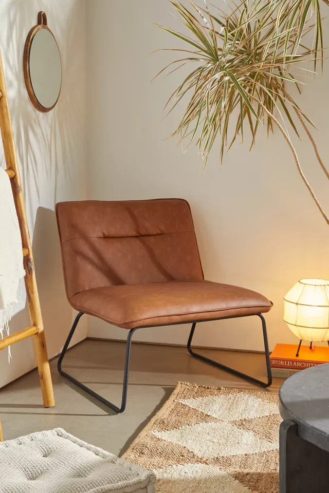 Spencer Leather Armless Chair | Urban Outfitters (US and RoW)