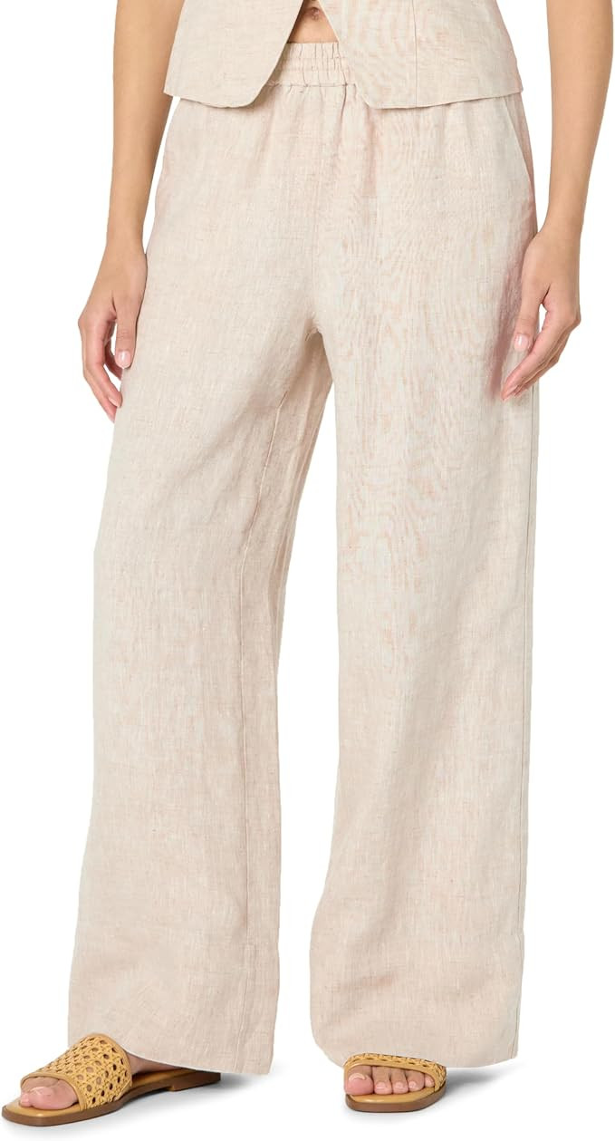 The Drop Women's Standard Bonni Pull on Linen Pant | Amazon (US)